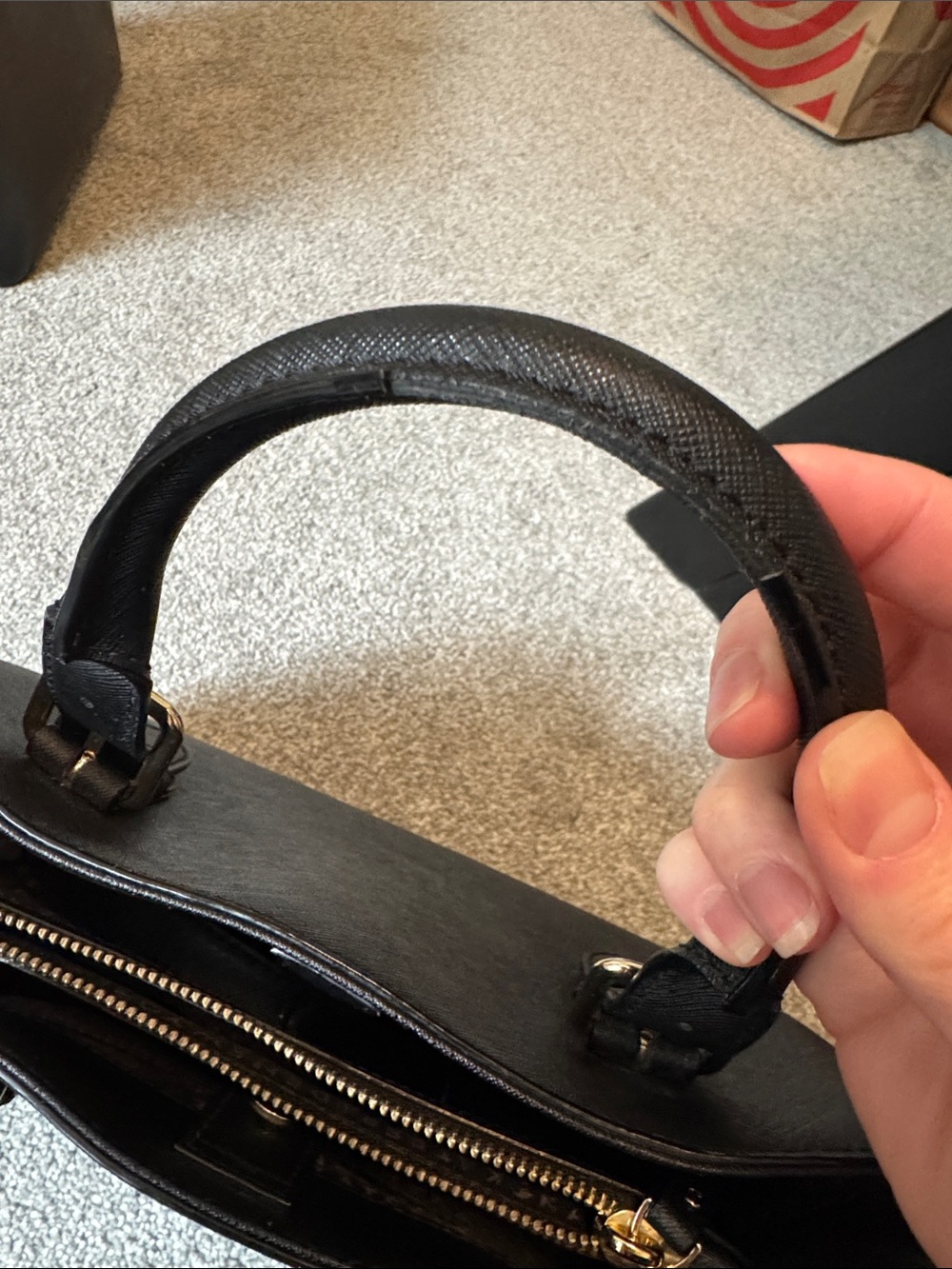 kate spade Black Saffiano Leather Top-Handle Satchel with Strap - Picture 8 of 8